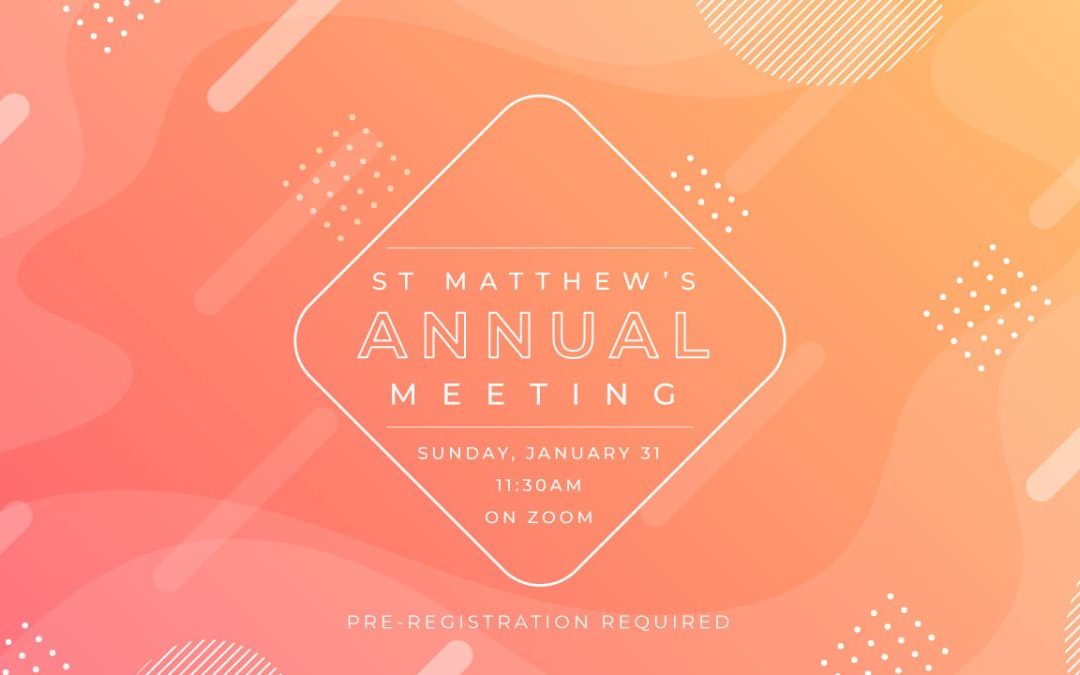 January 31 Annual Congregational Meeting