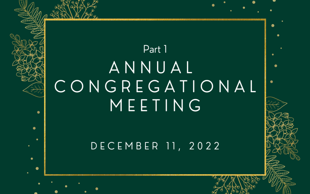 Annual Congregational Meeting, Part 1