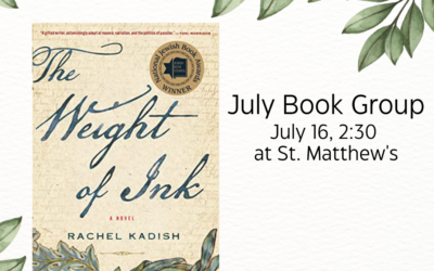 July Book Group – July 16, 2:30pm